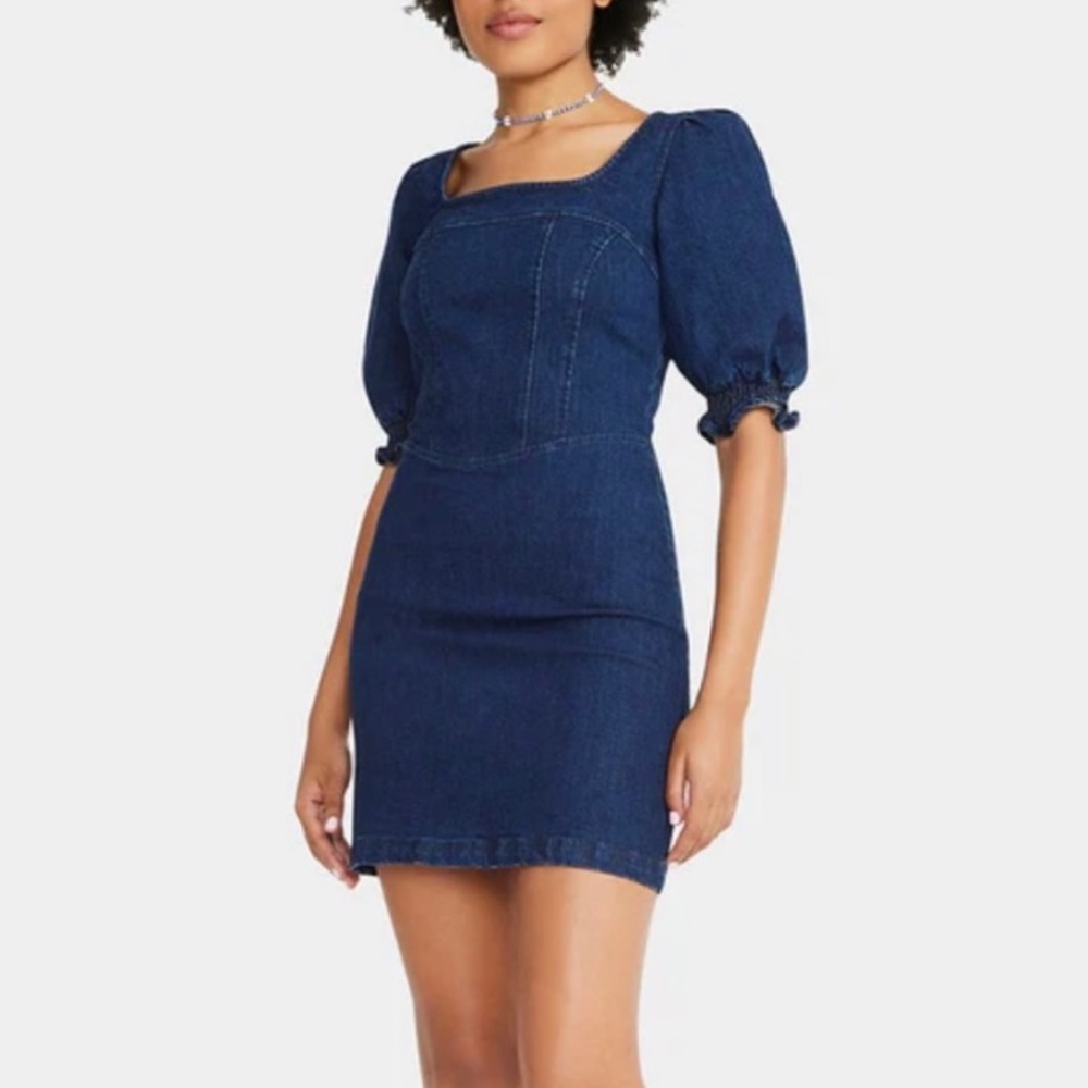 NWT Betsy Johnson Women's Corset Denim Dress - size XS